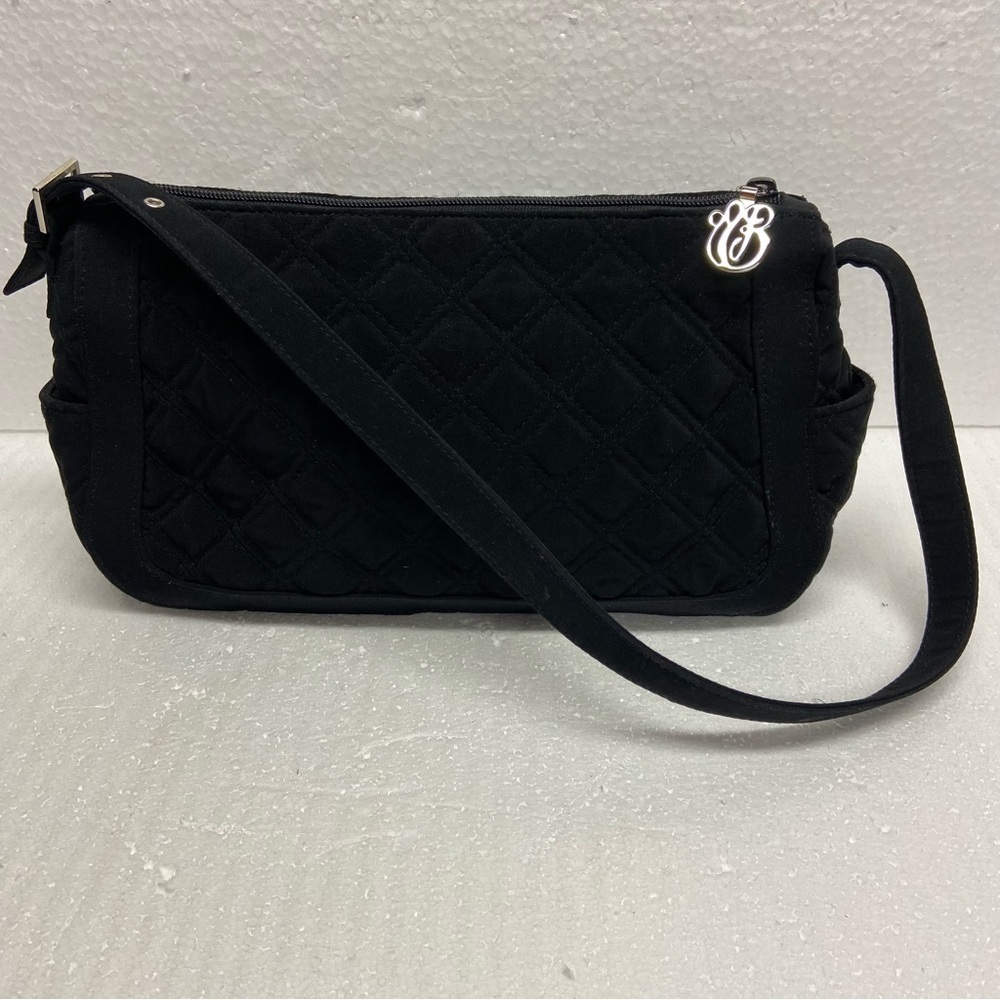 Vera Bradley Fabric Shoulder Handbag Quilted Black